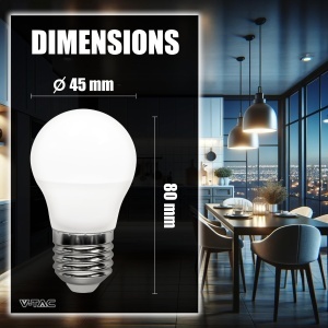 Bec LED V-TAC G45 E27 4,5W (40W echivalent) 470 Lumen 3000K Warmwhite - Pachet 10 bucati - Img 5