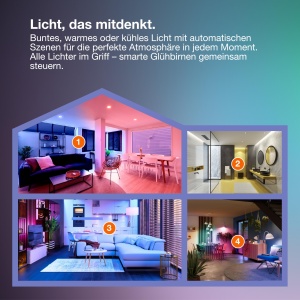 Becuri inteligente Osram SMART, 9W, RGB, Wi-Fi, E27, 2 bucati - Img 4