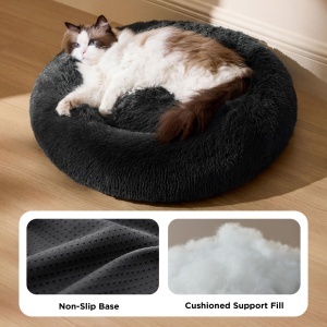 BEDSURE Pat pentru Animale O 50 cm Plus Culoare Gri Inchis Lavabil - Img 3