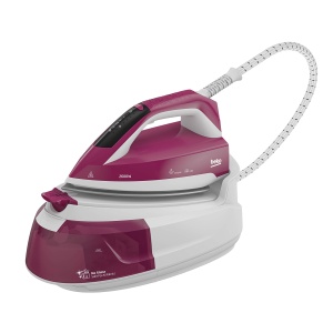 BEKO SGA6126R Fier de calcat cu abur Presiunea pompei de 5,8 bari, plastic ceramic, alb/violet - Img 1