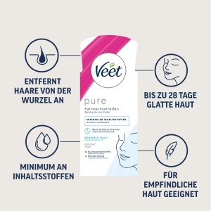 Benzi depilatoare Veet Pure pentru fata, 20 bucati, pentru piele sensibila - Img 3