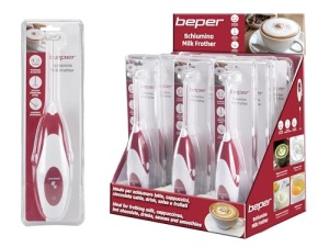 BEPER 90.349 Bagheta pentru spumant de lapte, Spumant de lapte electric - cu suport din otel inoxidabil 15-20s, Spumant de lapte cu baterii pentru cafea, latte, cappuccino, ciocolata calda si rece - Img 12