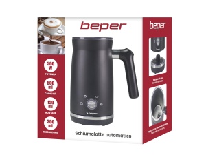 BEPER P101CAF001 Spumant electric de lapte, Spumant de lapte cu capac, 300 ml, Negru, 4 functii, putere 500W - Img 8