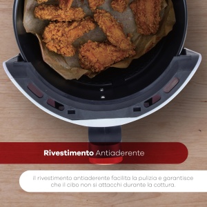 BERGNER in mod natural AirFryer 2 L Freidora de Aire 1000 W Temperatura desde 80-200oC Temporizador con Alarma Cesta Extraible con Antiadherente Culoa - Img 6