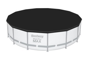 Bestway Abdeckplane PVC O 470 cm Negru Protectie pentru Piscine Rotunde
