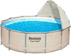 Bestway Acoperis parasolar pentru piscine rotunde, gri