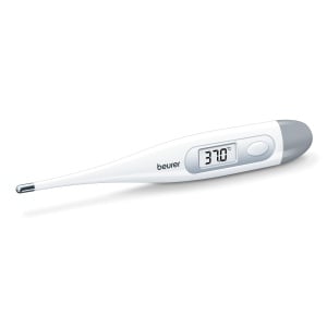 Beurer FT 09 Termometru digital si de corp, rezistent la apa, afisaj LCD cu domeniu de masurare +/- 1 oC, semnal acustic, fara sticla, culoare alba