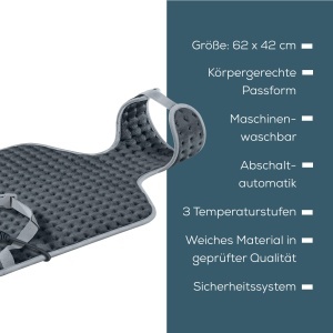 Beurer HK 64 Grey Perna Electrica pentru Spate si Gat 3 Trepte de Temperatura Lavabila - Img 7