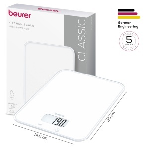 Beurer KS 19 Pure White Cantar de Bucatarie Digital Alb 5 kg Ultraflat - Img 3