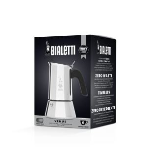 Bialetti - New Venus Induction, aparat de cafea espresso din otel inoxidabil, potrivit pentru toate tipurile de aragaz, 6 cani, aluminiu, 235 mililitri argintiu - Img 2