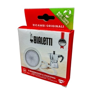 Bialetti Ricambi Set 3 Garnituri si 1 Placa Compatibil Cafetiere Moka Express 34 Cups - Img 3