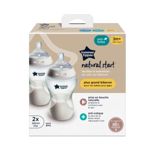 Biberon Tommee Tippee Natural Start Anti-Colici, 340 ml, Set 2 buc, Auto-Sterilizare, BPA Free - Img 2