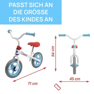 Bicicleta fara pedale Chicco Bright Rocket ajustabila cadru usor 2-5 ani alb - Img 2