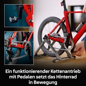 Bicicleta LEGO Icons Rennrad 11380 - 1015 piese, cu Gummireifen si Stander - Img 4