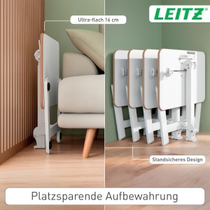 Birou pliabil si reglabil in inaltime Leitz Ergo, 65 x 46 cm, alb - Img 4