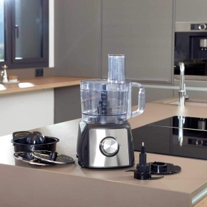 BLACK+DECKER BXFPA1200E - Robot de bucatarie, 1.200W, recipient 1.5l, 2 setari de viteza/functie turbo, 8 accesorii, anti-amprenta, lame si discuri din otel inoxidabil, fara BPA - Img 8