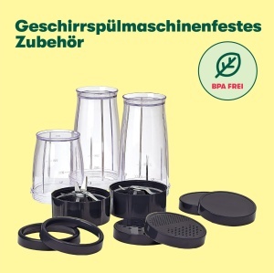 Blender Bella Raketenmixer 240W, 12 piese, inoxnegru, ideal pentru smoothie-uri - Img 5