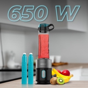 Blender Cecotec Power Titanium FreshGo, 650W, 2 x 600ml, 4 lame - Img 2