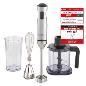Blender de mana Caso HB 1000 1000W accesorii incluse argintiunegru