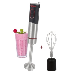 Blender de mana ProfiCook | Set 2 in 1 | Tel din otel inoxidabil | Ideal pentru smoothie-uri/cocktailuri/terci pentru bebelusi/smantana | cu multe accesorii | linistit | 1000 wati | Otel inoxidabil | PC-SMS 1226 - Img 4