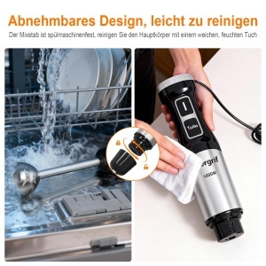 Blender Ibergrif M525 1000 W, cu control variabil si lame din inox - Img 6