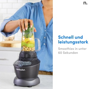 Blender Nutribullet Full Size NBF500MB, 1200W, 1.9L, Negru - Img 5