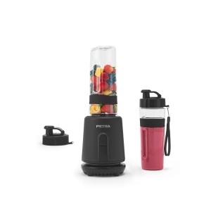 Blender Petra Smoothie Maker To Go 350W, 2 Sticle Sport 600ml, Negru
