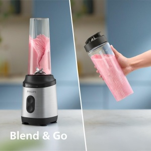 Blender Philips Blend Go HR267100, 350 W, 0,6 L, Argintiu - Img 2