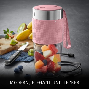 Blender portabil WMF Kuchenminis Mix on the Go, 300 ml, 20.000 RPM, roz - Img 2