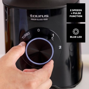 Blender Taurus Prior Glass 1500W Negru Cu Turbo si Vas de Sticla 15L - Img 4