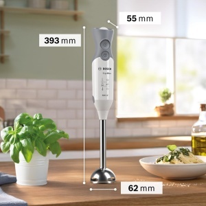 Blender vertical Bosch ErgoMixx MSM66120, 600 W, 12 viteze Turbo, AlbGri - Img 2