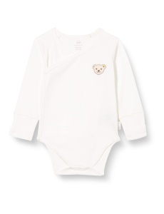 Body cu maneca lunga Steiff din bumbac organic, model cu ursulet, confortabil