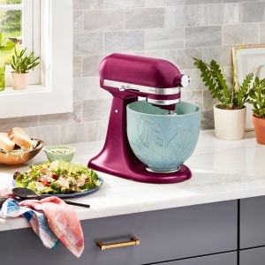 Bol de ceramica KitchenAid 4.7L Spring Leaves, design unic, rezistent la temperaturi - Img 3