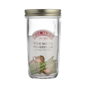 Borcan de conservare KILNER 1L cu capac metalic, deschidere larga, transparent - Img 8