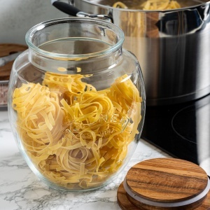 Borcan de depozitare Kilner 4 Litri, capac cu lemn de acacia, etansare silicon - Img 2