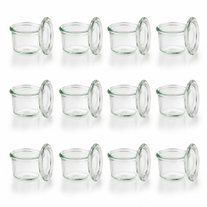 Borcan de sticla APS 82310, set 12 bucati, 80 ml, transparent