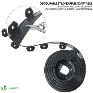 Bordura flexibila pentru gradina VOUNOT, 20m, 5cm inaltime, PVC, antracit - Img 5