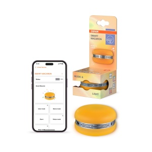 Boxa Bluetooth OSRAM Smart Macaron, Lumina Colorata, Stereo, Portabila, Portocalie