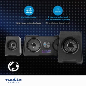 Boxe Gaming NEDIS 2.2, 48W, USB, 3.5mm, Negru - Img 3
