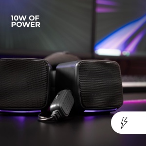 Boxe PC Mars Gaming MS-PRO, 10W, RGB, Negru - Img 2