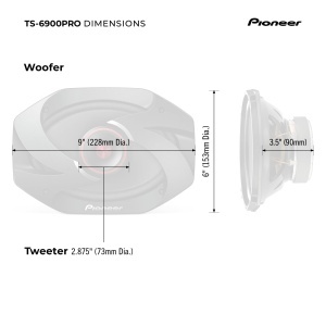 Boxe Pioneer TS6900PRO, 2-Wege, 600 W, 15,2 x 22,9 cm, Negru - Img 7