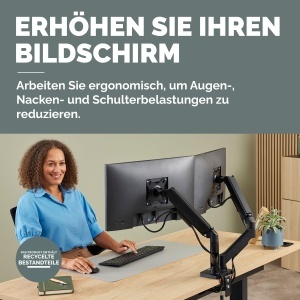 Brat dublu pentru monitoare Fellowes Everyday Plus, 232, ajustabil, cu sistem de prindere - Img 2