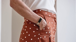 Bratara alternativa Fitbit Luxe, piele, perlata, marime mare - Img 4