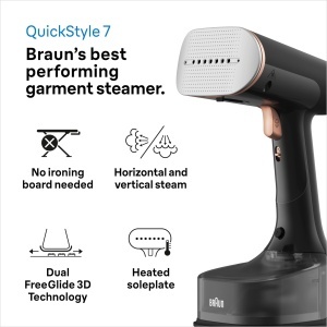 Braun QuickStyle 7 GS7077BK Steamer 1600W Tehnologie Dual FreeGlide 3D NegruCupru - Img 2