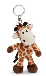 Breloc Giraffa NICI 10cm - Culoare maroniu, cu inel metalic, cadou ideal