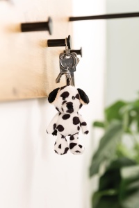 Breloc NICI Dalmatian 10cm Alb-Negru Plus Moale Inel Metalic Durabil - Img 4