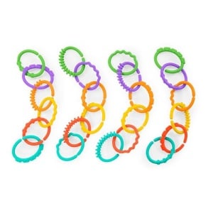 Bright Starts, Oball, Maille de lant pentru carucior, O multime de verigi, Indoit, Usor de atasat, Usor de fixat, Usor de curatat, Perfect pentru deplasare - Img 12