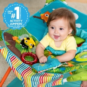 Bright Starts Pop N Jump Centru Activitati Bebelusi Portabil 6-12 Luni UPF 50 - Img 5