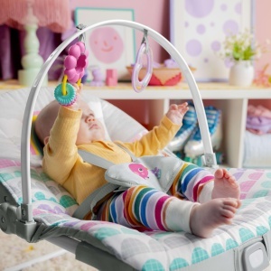 Bright Starts Rosy Rainbow Scaun Balansoar cu Vibratii pentru Nou-Nascuti si Copii pana la 18 kg - Img 6