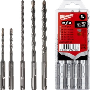 Burghiu cu percutie Milwaukee SDS-Plus 5 piese, 110160mm, tip 2